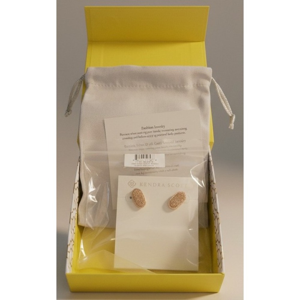 Ellie Rose Gold Plated Earrings in Rose Gold Drusy by‎ Kendra Scott New In Box